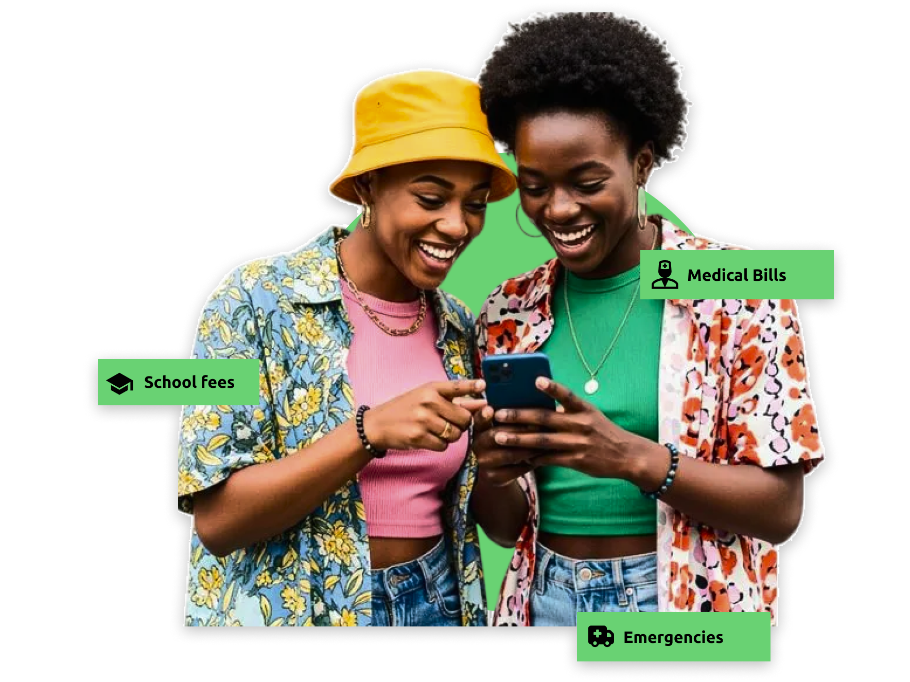 Two people looking at phone